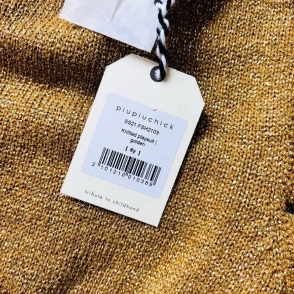 Piupiuchick NWT Knitted Playsuit Golden 6Y - Picture 5 of 8